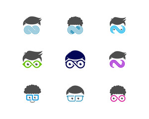 Set of Geek Infinity logo vector template, Creative Geek logo design concept