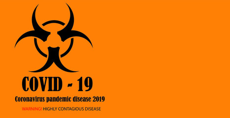 Health bio-hazard vector icon for covid- 19 pandemic disease