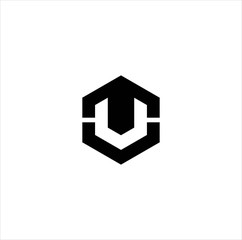  letter U hexsagon logo design vector image