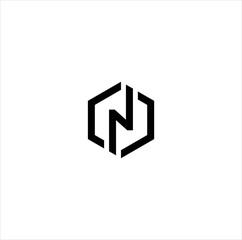Hexagonal letter n logo, Vector Illustration of Letter n Logo Design, vector image of hexagonal letter n logo design template