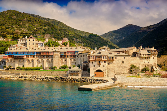 Monastery In Mount Athos Greece