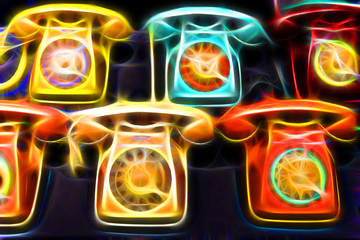 symmetrically placed classic color phones