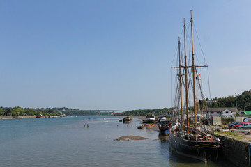 Boats on the River Torridge in Bideford, North Devon