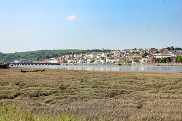 The town of Bridge and the River Torridge in North Devon