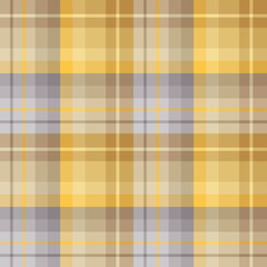 Seamless pattern in fascinating gray, yellow and brown colors for plaid, fabric, textile, clothes, tablecloth and other things. Vector image.