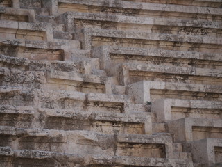 abstract detail of famous roman Colosseum, Amman, Jordan, Middle East