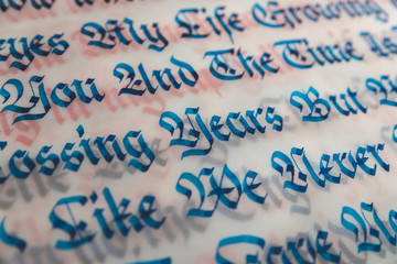 fraktur calligraphy on tracing paper