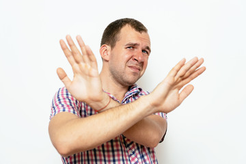 The man is afraid of fear