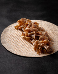 freshly cut juicy kebab meat