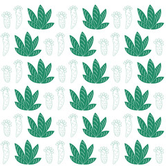 Set of seamless pattern with cactus, succulents and floral elements. Vintage vector botanical illustration. Background ready for printing on textile and other seamless design