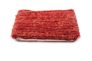 Chopped meat  isolated on white background.