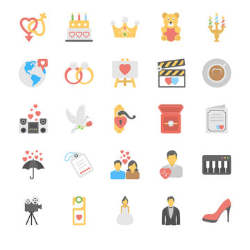  Love and Romance Icons Set