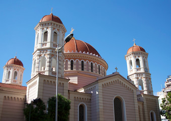 Saint Gregory Palamas Metropolitan Cathedral building detail in downtown district of Thessaloniki