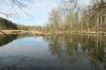 Fototapeta na wymiar Panorama am Moorsee in der Eulenau