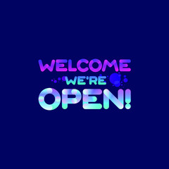 Banner for opening message. Advertising for shops, markets, parks, educational, sports and entertainment facilities. Isolated vector. EPS 10