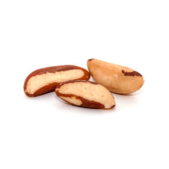 Brazil nut on a white background