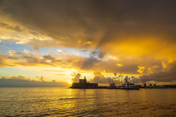 Obraz premium Rhodes island in Greece at sunrise