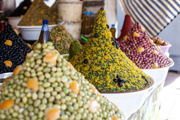 pickled olives in the market
