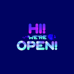 Banner for opening message. Advertising for shops, markets, parks, educational, sports and entertainment facilities. Isolated vector. EPS 10