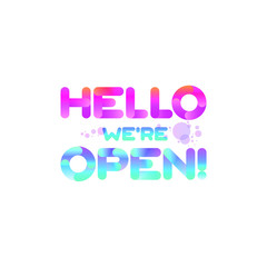 Banner for opening message. Advertising for shops, markets, parks, educational, sports and entertainment facilities. Isolated vector. EPS 10