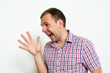 Angry man screaming