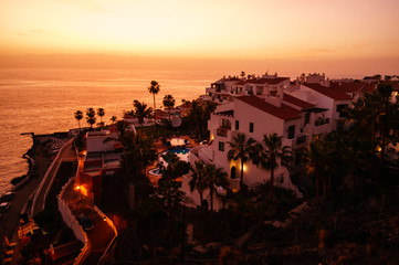 sunset in los gigantes beautiful landscape