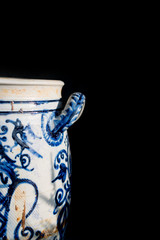 Old retro pottery with ornament