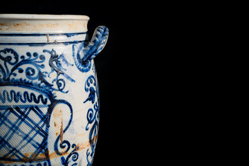 Old retro pottery with ornament