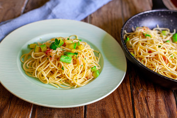 Pasta with bacon