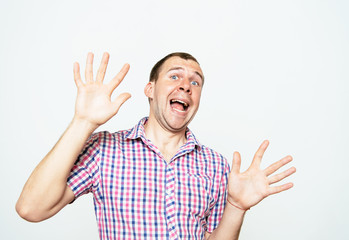 Naklejka premium Joyful, a very happy man