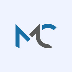 Initial MC letter Logo vector Template. Abstract Letter MC logo Design. Minimalist Linked Letter Trendy Business Logo Design Vector Template.
