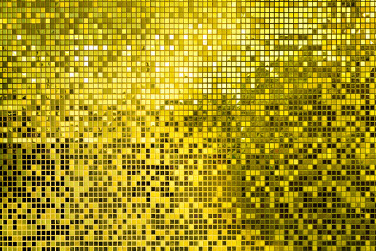 Yellow square mosaic tiles for background