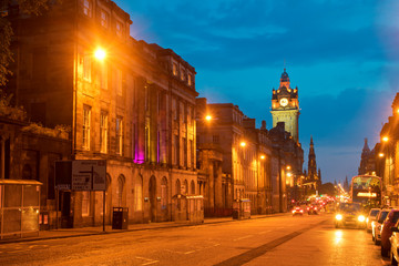 Fototapeta na wymiar Edinburgh clock Scotland at night 