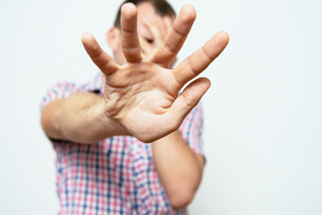 The man is afraid of fear