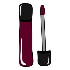 Lip gloss with a brush.