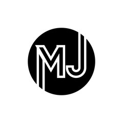 Initial MJ letter Logo vector Template. Abstract Letter MJ logo Design. Minimalist Linked Letter Trendy Business Logo Design Vector Template.