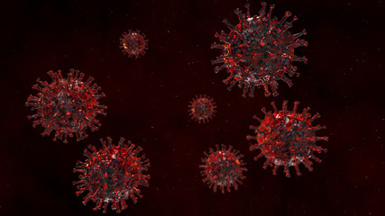 Coronavirus COVID-19 Red Floating background