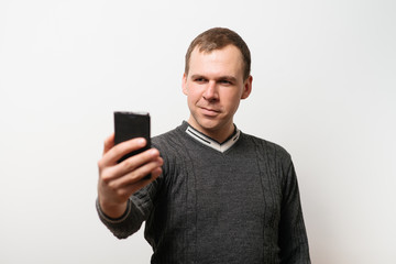 Man makes selfie