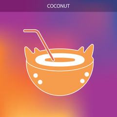 Coconut cocktail icon
