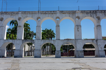 Fototapeta na wymiar Old historic and beautiful Arcos da Lapa (Lapa Aqueduct) in downtown of Rio de Janeiro, Brazil.