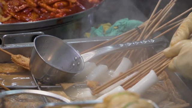 Korean Fish Cake / Eomuk Tang on sold at the street of Busan, South Korea