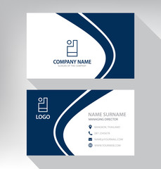 Modern. vector business card template. design blue and white color