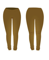 Brown  tight pants. vector illustration