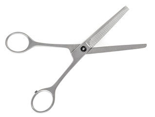 silver  hair scissors isolated on white background