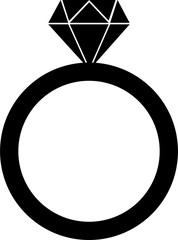 diamond engagement ring on white background