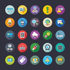  Pack Of Network Communications Coloured Flat Icons