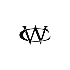 wc letter original monogram logo design