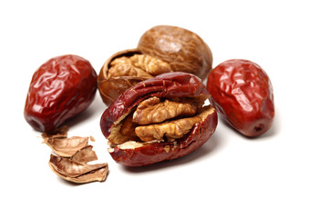 Obraz premium Jujube walnut on white background