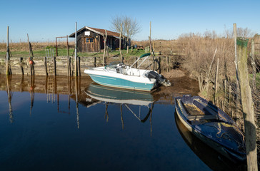 BIGANOS (Bassin d'Arcachon, France), le port des Tuiles