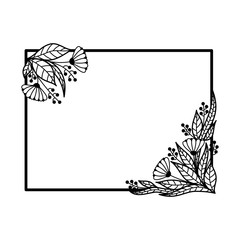 RECTANGULAR FRAME WITH FLOWER ELEMENTS IN VECTOR